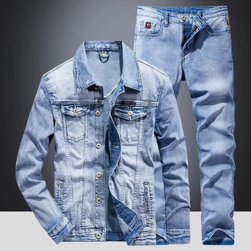 Denim suit men slim - suit, men's