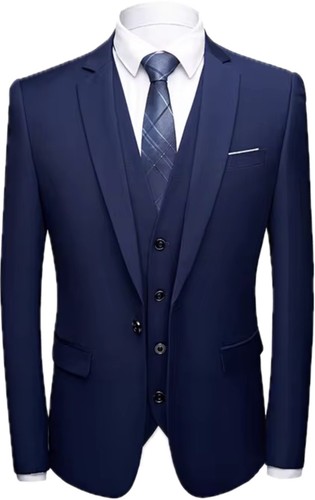 Men blue three piece - blue, suit