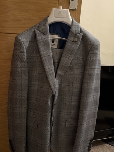 Grey check piece suit - grey,