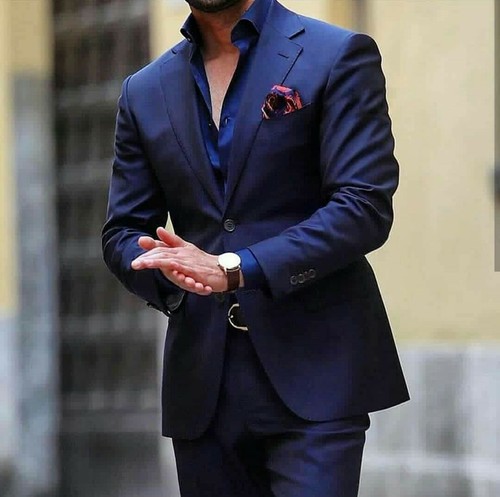 Navy blue mens suits slim - navy,