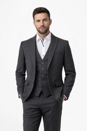 Grey flannel piece suit 100 - grey, 3
