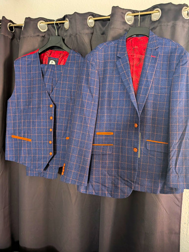 Men blue check piece - men’s,