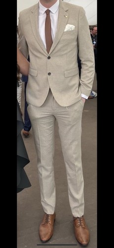 Men beige piece suit - 2,